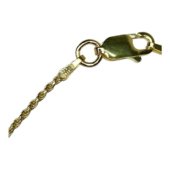 14K Yellow Gold Diamond Cut Luxury Rope Chain Necklace over Real Silver - Picture 6 of 8